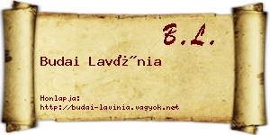 Budai Lavínia névjegykártya